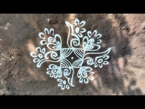 new rangoli design||easy rangoli poo kolam