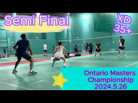 Ontario Masters Championship -- Semi Final XD 35+  Jie/Li & Anita/Manoj 安省羽球 MASTERS 混雙半決賽