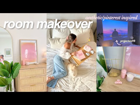 AESTHETIC ROOM MAKEOVER🎀🪞*pinterest inspired* decorate + clean with me!