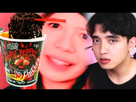 this noodle made us cry. (ghost pepper challenge level 1MILLION)