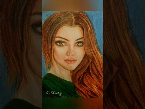 Female colored portrait 😍🔥 #art #artist #beautiful #artwork #beauty #reels #shorts #girl #love #fun