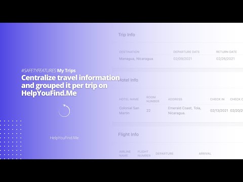 Share updates within a trip on HelpYouFind.Me account ✈