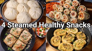 4 Healthy Steamed Snacks with No Oil or Less Oil for Evening Tea Time Snacks | No Oil Snack Recipes