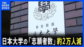 日本大学の「志願者数」 前年から2万人以上減　相次ぐ不祥事やアメフト部薬物問題でイメージ低下か｜TBS NEWS DIG