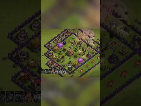 Town hall 7 destroyed in second #clashofclans #shorts #nituhome #wizard #giant #subscribe