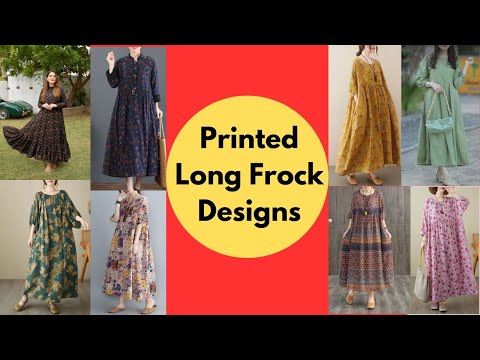 Trendy Floral Printed Long Frock Design | Causal Frock Design