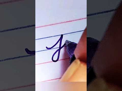 How to write letter 'j' in cursive handwriting #handwriting #shorts