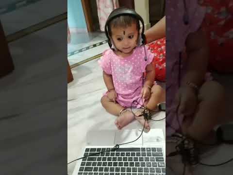 Cute Vyshu 😍listening music My little Angel 😘😘 #viral#trending#baby#music#cutebaby