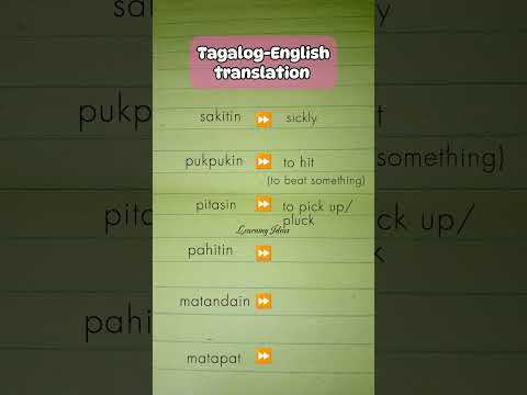 TAGALOG-ENGLISH TRANSLATION VOCABULARY #learnenglish #tagalogenglishtranslation #vocabulary