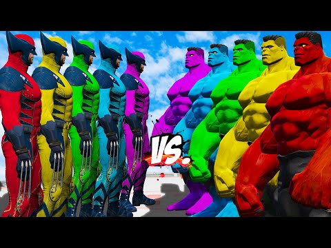 TEAM WOLVERINE COLOR vs TEAM BIG HULK COLOR - EPIC SUPERHEROES WAR