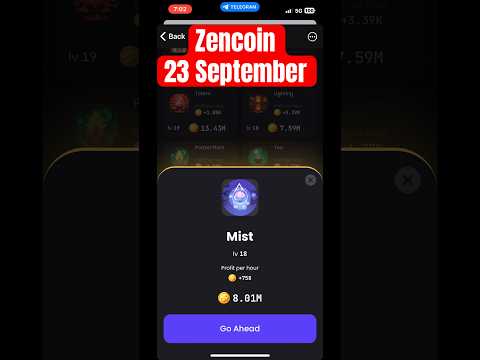 Zencoin daily combo card today | 23 September Zencoin combo card