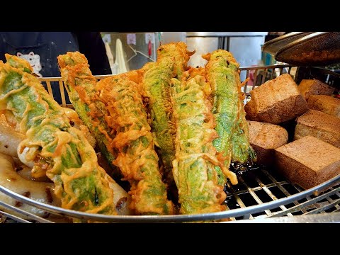 Sold over 5000 a day !! Chinese Tempura Oyster Fritter, Fried Vegetables - Taiwanese Street Food