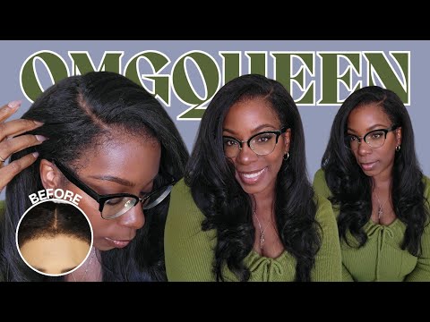 90s Bombshell Curls on Wig! HOW TO: Layer, Trim, Style Lasting Curls on TEXTURED Hair OMGQueenHair