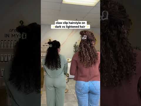 CLAW CLIP CURLY HAIRSTYLE ON LIGHT VS DARK HAIR