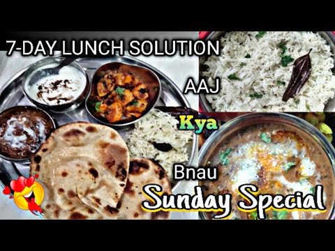 7 Days[DAY-7] LUNCH MENU || Tandoori Naan in Cooker | Quick Easy Delicious Jeera Rice , Jeera Aaloo