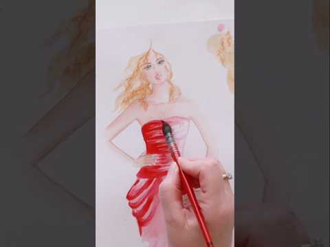 #paintingtechniques #fashionillustration #watercolor