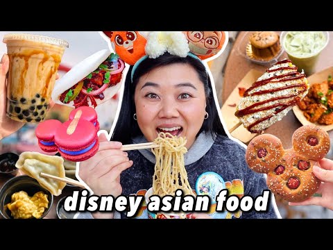 ONLY EATING DISNEY ASIAN FOOD FOR 24 HOURS! (boba, dumplings, noodles, korean bbq, egg rolls + more)