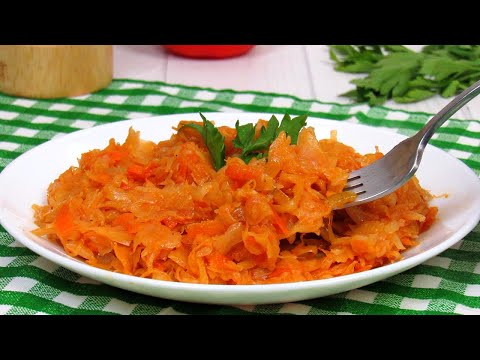 The SIMPLE and most delicious RECIPE of stewed CABBAGE. Classic STEWED CABBAGE in a frying pan