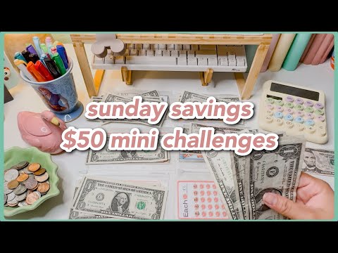 $50 mini savings challenge stuffing | june #3 | sunday savings | budgetwithamanda