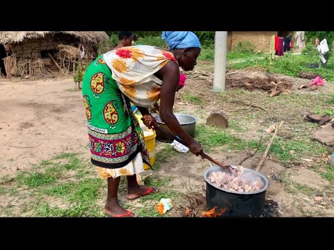 Traditional African Village Life #cooking Rural Family Food For Dinner