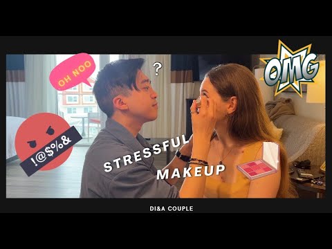 eng/rus  [AMWF] Boyfriend does my makeup | International couple #internationalcouple