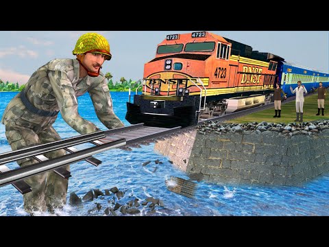 विशाल आदमी ट्रेन बचाव Giant Man Train Rescue Comedy Video Funny Hindi Kahaniya Moral Hindi Stories