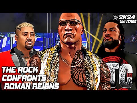 THE ROCK CONFRONTS ROMAN REIGNS AFTER RETURNING | WWE 2K24 Universe