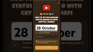 HOW TO HIT MILLIONAIRE STATUS BEFORE 30 WITH CRYPTO! | MEMEFI #memefi  #airdrop