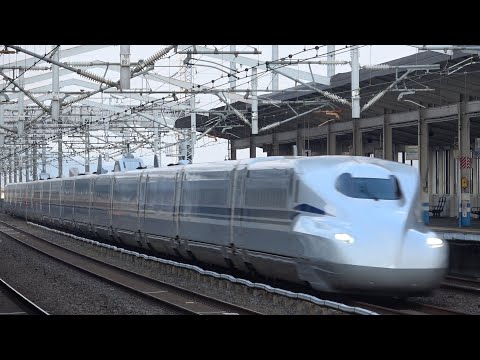 [N700Sも登場] 新倉敷駅を超高速通過する新幹線31本