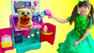 Emma Pretend Play Feeding & Giving Bath To Pet Animals Toys for Kids