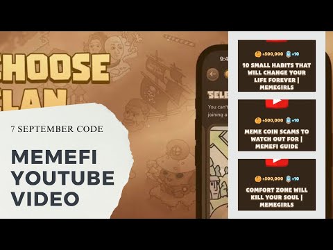 memefi youtube video all code 7 September #memefi #memeficode