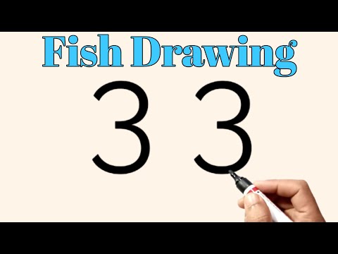 Easy Fish Drawing For Beginners | How To Draw Fish From Number 33 Feeling Love