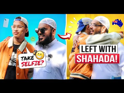 🤯🤳🇦🇺 Young AUSSIE Came for Selfie... Left with SHAHADA‼️Explores Quranic Miracles!!