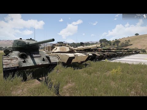 ArmA 3 Tank speed ranking 坦克速度排名 T-34 M1A2 99A式 T-14... (請開啟字幕)