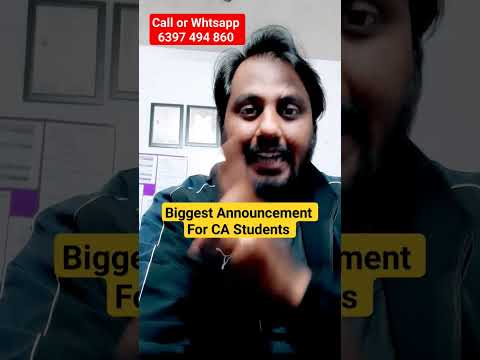 Big Announcement For CA Students.  Must watch #shorts #viral #shortsvideo