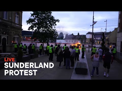 Sunderland Protest - Protesters gather outside City Hall