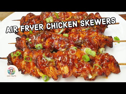 Chilli Garlic Chicken Skewers In Air Fryer | Oven | Easy Chicken Recipe | Under 30 Minutes Recipes |