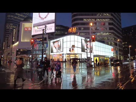 4K Rainy Walk | DowntownToronto (May 2020)