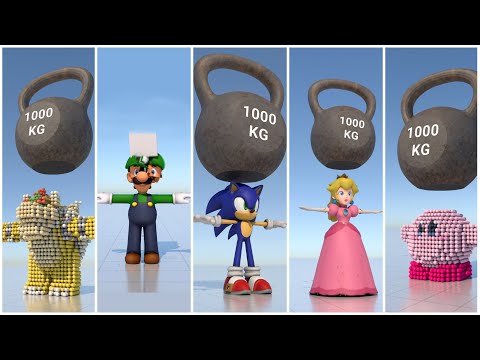 Bowser, Luigi, Sonic, Super Mario, Kirby and more VS 1000KG