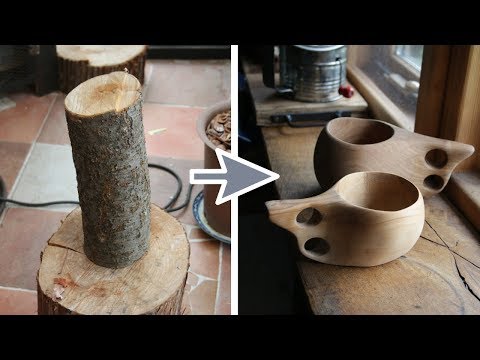 Making Kuksa 荒っぽいククサの作り方！【桜 木工 キャンプ用品 コップ DIY クラフト】