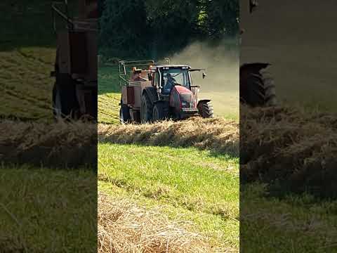 Valtra T151 Tractor Bailing Hay