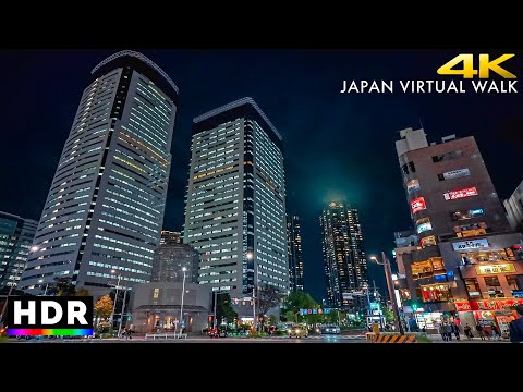 Japan - Tokyo Toyosu, Tsukishima night walk • 4K HDR