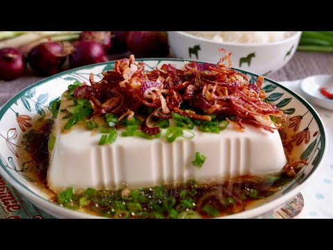 No Skills Needed! The Easiest Steamed Tofu w/ Shallot Sauce 葱香蒸豆腐 Chinese Silken Soft Tofu Recipe