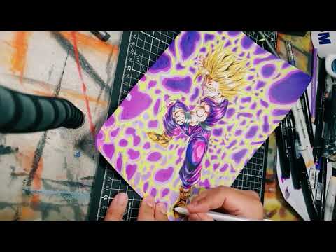 How to Draw Son Gohan Ssj2 Dragon Ball Z Neon Effect