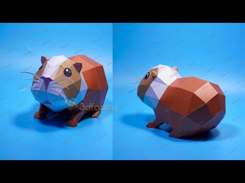 How to make Guinea Pig 3D Papercraft - Guinea Pig Low Poly Papercraft SVG for Cricut Projects, Cameo