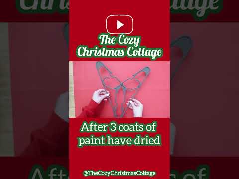 DIY Christmas REINDEER using Dollar Tree hangers #shorts #christmas