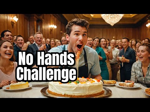 Epic Cake Eating Battle: No Hands Allowed!