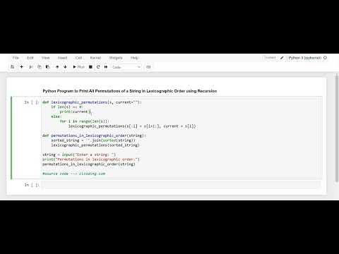 Day 77: Python Program to Print All Permutations of a String in Lexicographic Order using Recursion