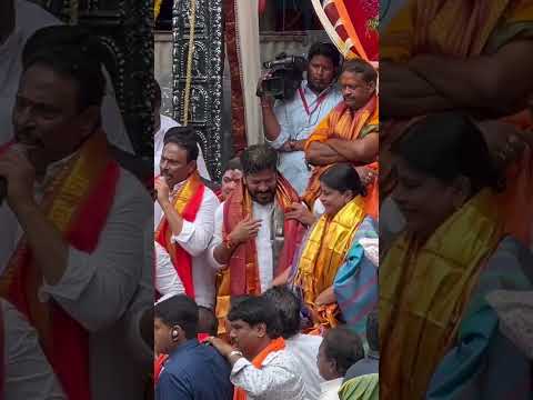 #TelanganCM #revanthreddy at #firstPuja #khairatabadganesh2024idol #biggestganeshidol2024