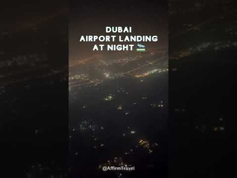 Dubai Airport Landing at Night 🌙✨ Watch till the end for beautiful night views of Dubai's skyline!